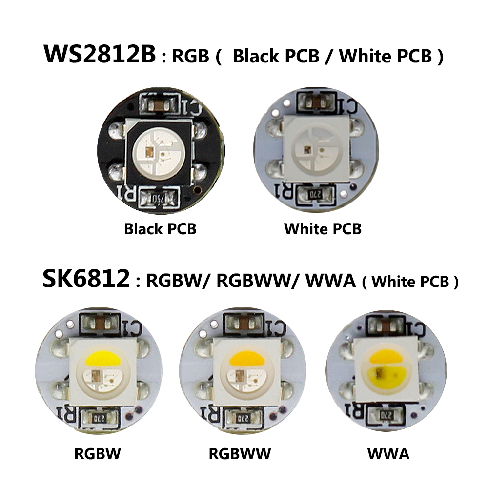 SK6812/WS2812B RGB RGBW/WW/WWA 5050 SMD Digital Intelligent Addressable LED Chip into PCB Board ,DIY LED Chip, 100PCS By Sale